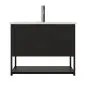 Szafka pod umywalkę TURF BLACK VINTAGE 60-1S 60cm czarna polskiej produkcji I sklep meblowy MIRAT. styl LOFT, RYFLOWANY kolekcja TURF