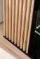 Komoda CAMERON LED hickory jackson/czarna przeszklona I sklep meblowy MIRAT.