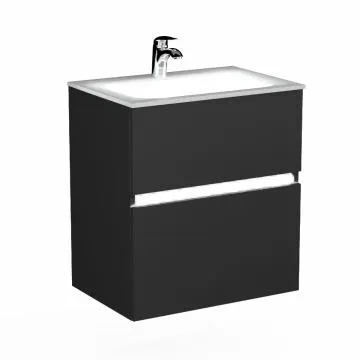 Szafka pod umywalkę NEO 60 cm czarny mat z oświetleniem LED