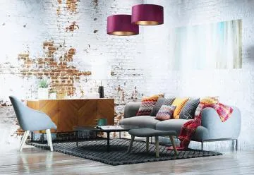 Lampa wisząca HOME 40 fioletowa/złota