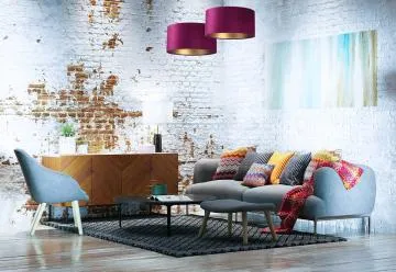 Lampa wisząca HOME 30 fioletowa/złota