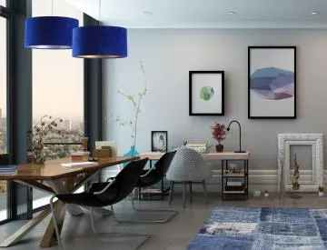 Lampa wisząca HOME 60 niebieska/srebrna