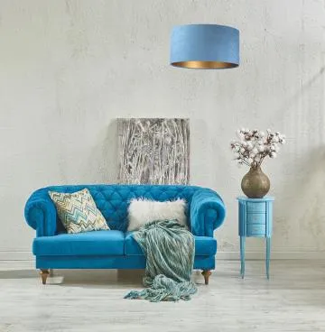 Lampa wisząca HOME 50 błękitna/złota