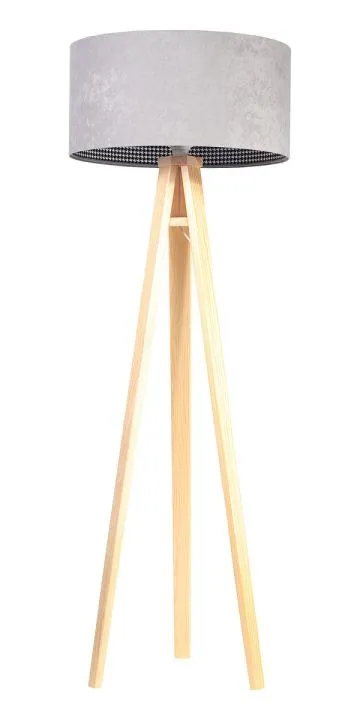 Lampa stojąca HOME 50 szara/sosna