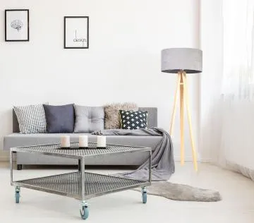 Lampa stojąca HOME 50 szara/sosna
