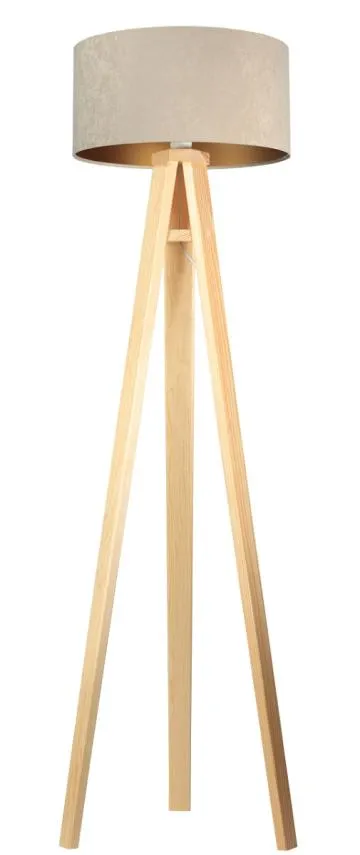 Lampa stojąca HOME 40 beżowa/złota/sosna