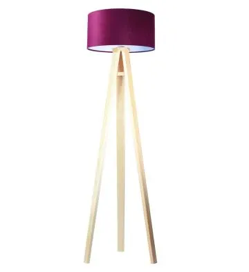 Lampa stojąca HOME 40 fioletowa/biała/sosna