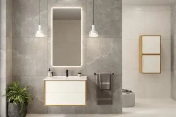 Szafka pod umywalkę ERIN 2S 80cm dąb karmel/biała