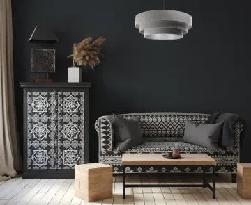 Lampa wisząca TRIO szara/srebrna