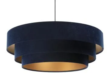 Lampa wisząca TRIO granatowa/złota