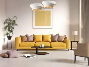 Lampa wisząca TRIO biała/złota