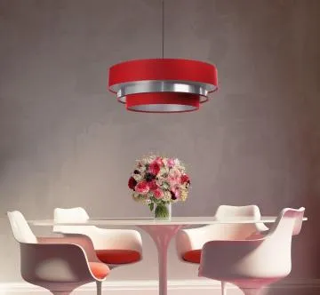 Lampa wisząca TRIO MIX czerwona/srebrna