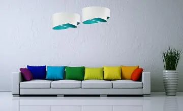 Lampa wisząca GEMSTONE WHITE biała/turkusowa