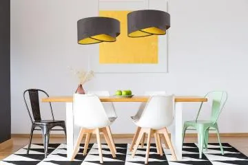 Lampa wisząca GEMSTONE GRAY grafitowa/żółta