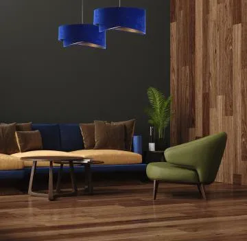 Lampa wisząca GEMSTONE niebieska/złota