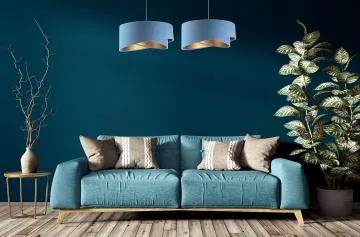 Lampa wisząca GEMSTONE błękitna/złota