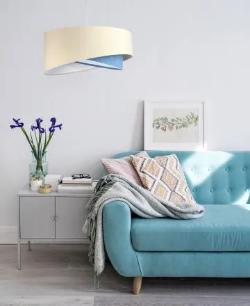 Lampa wisząca BEIGE beżowa/niebieska/biała