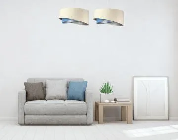 Lampa wisząca BEIGE beżowa/niebieska/srebrna