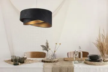 Lampa wisząca BLACK MARBLE czarna/złota
