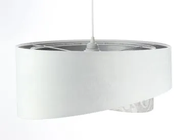 Lampa wisząca ALBIT biała/srebrna