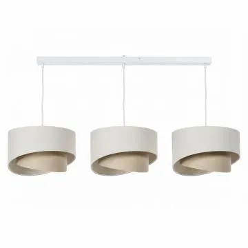 Lampa wisząca na listwie BOHO-CHIC JUTA L3 kremowa/beżowa
