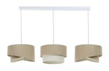 Lampa wisząca na listwie BOHO-CHIC JUTA L3 MIX beżowa/kremowa