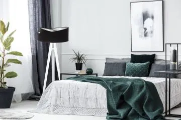 Lampa stojąca GEMSTONE czarna/srebrna/biała