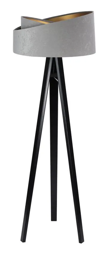 Lampa stojąca GEMSTONE szara/złota/czarna