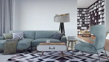 Lampa stojąca GEMSTONE szara/złota/czarna