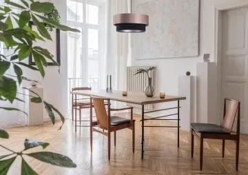 Lampa wisząca DOUBLE 60 czarna/beżowa