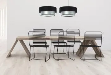 Lampa wisząca DOUBLE BLACK 60 srebrna/czarna