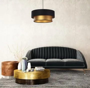 Lampa wisząca DOUBLE BLACK 60 złota/czarna