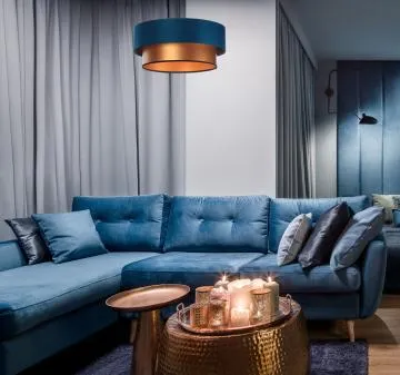 Lampa wisząca DOUBLE BLUE 60 granatowa/miedziana