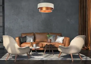 Lampa wisząca DOUBLE CREAM 60 kremowa/miedziana