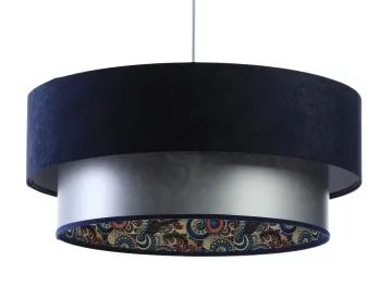 Lampa wisząca DOUBLE MIX 60 granatowa/srebrna