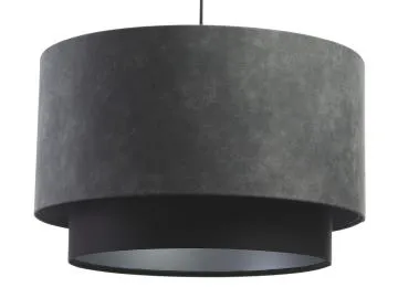 Lampa wisząca DOUBLE ZAMSZ 60 szara/czarna