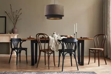 Lampa wisząca DOUBLE ZAMSZ 60 brązowa/czarna