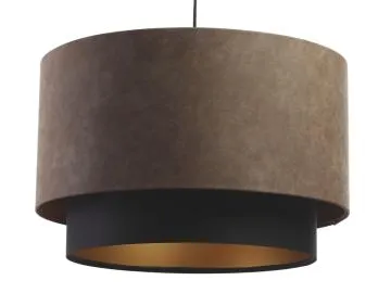 Lampa wisząca DOUBLE ZAMSZ 60 brązowa/czarna