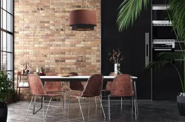Lampa wisząca DOUBLE ZAMSZ 60 bordowa/czarna