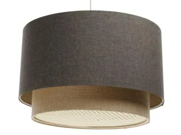 Lampa wisząca ERUTAN DOUBLE RATTAN 60 szara/beżowa