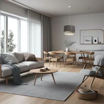 Lampa wisząca ERUTAN DOUBLE RATTAN 40 szara/kremowa