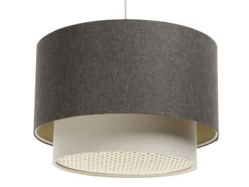 Lampa wisząca ERUTAN DOUBLE RATTAN 40 szara/kremowa