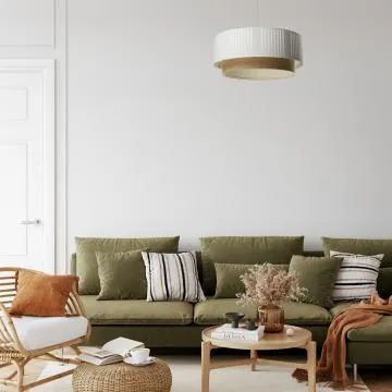 Lampa wisząca DUO LAMI LINE 50x20 biała/jutowa