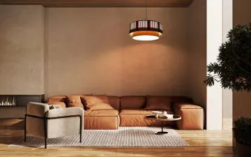 Lampa wisząca DUO LAMI LINE 50x20 kremowa/beżowa