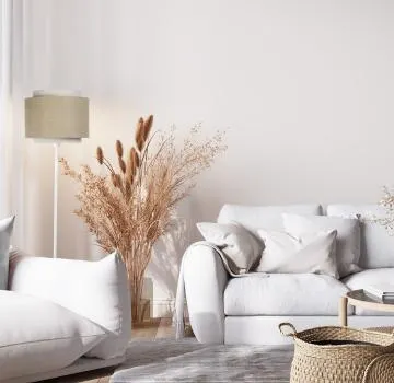 Lampa stojąca ASU II beżowa/biała