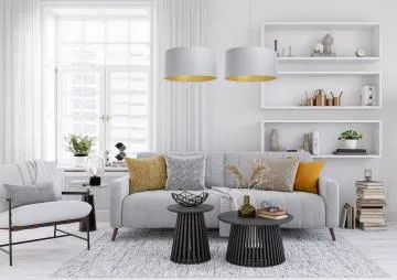 Lampa wisząca MODERN 50 szara/złoty mat