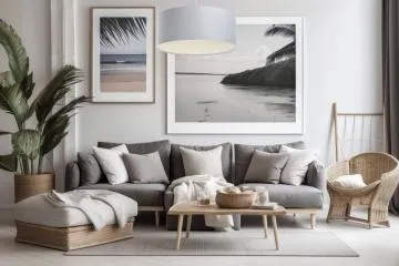 Lampa wisząca MODERN RATTAN 50 szara