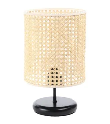 Lampa stołowa BOHO MIDI BLACK rattan naturalny