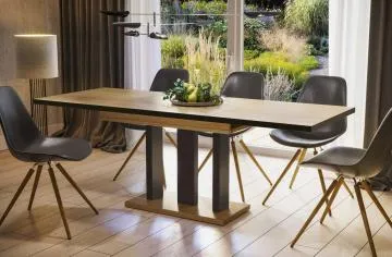 Stół rozkładany APPIA BLACK 130(210)x80 dąb natura/czarny