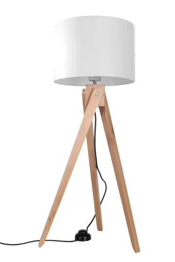 Lampa stojąca LEGNO 1 naturalne drewno/biała